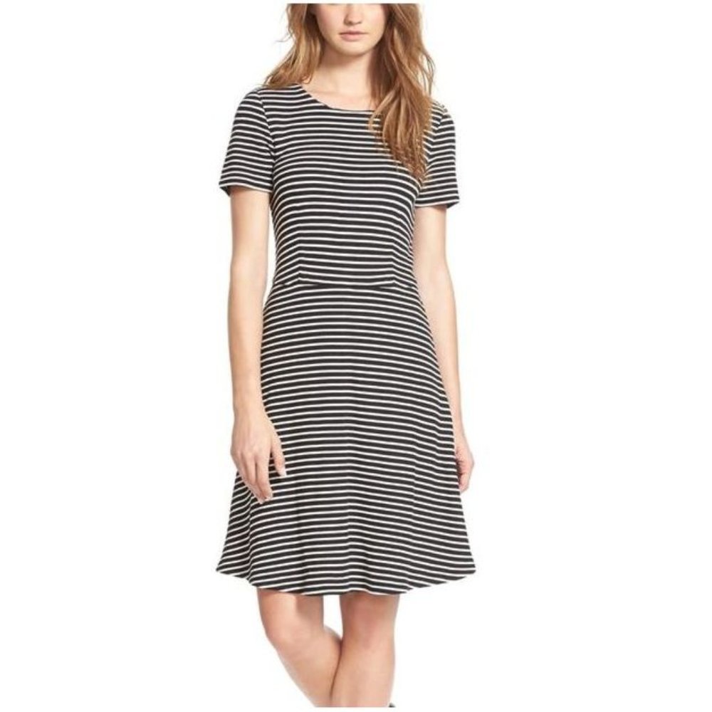 MADEWELL Black & White Stripe Gallerist Dress XL